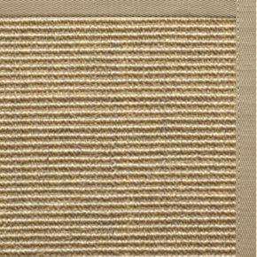 Bone Sisal Rug with Moon Rock Gray Cotton Border - Free Shipping