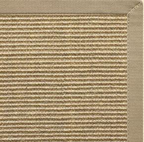 Bone Sisal Rug with Moon Rock Gray Cotton Border - Free Shipping