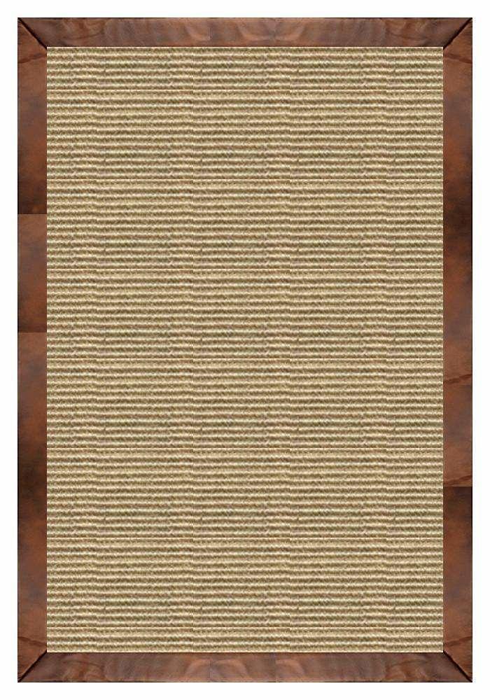 Area Rugs - Sustainable Lifestyles Bone Sisal Rug With Oak Leather Border