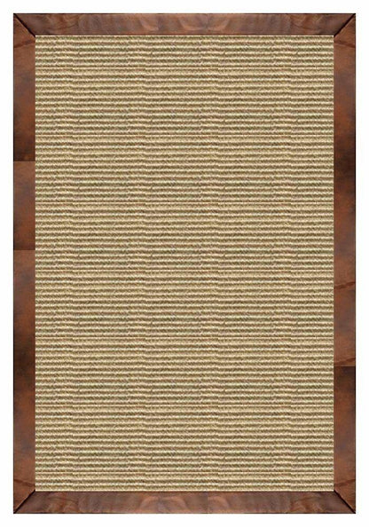 Area Rugs - Sustainable Lifestyles Bone Sisal Rug With Oak Leather Border