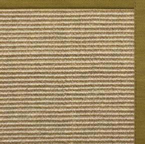 Bone Sisal Rug with Olive Green Cotton Border - Free Shipping