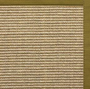 Bone Sisal Rug with Olive Green Cotton Border