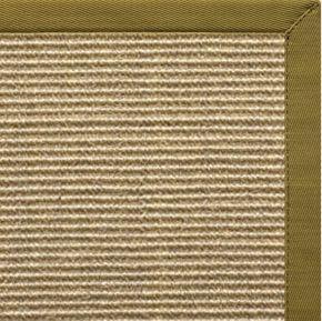 Bone Sisal Rug with Olive Green Cotton Border - Free Shipping