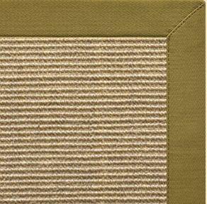 Bone Sisal Rug with Olive Green Cotton Border - Free Shipping