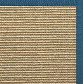 Bone Sisal Rug with Paradise Blue Cotton Border - Free Shipping