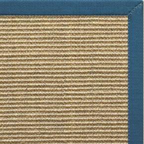 Bone Sisal Rug with Paradise Blue Cotton Border - Free Shipping