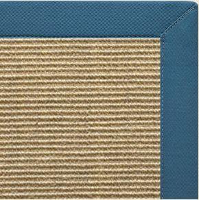 Bone Sisal Rug with Paradise Blue Cotton Border - Free Shipping