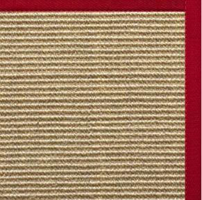 Bone Sisal Rug with Poppy Cotton Border
