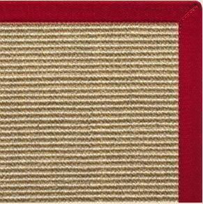 Bone Sisal Rug with Poppy Cotton Border alternate view