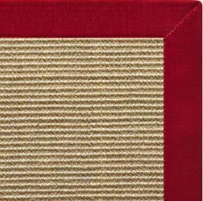 Bone Sisal Rug with Poppy Cotton Border - Free Shipping