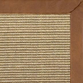 Bone Sisal Rug with Rawhide Faux Leather Border - Free Shipping