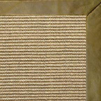 Bone Sisal Rug with Sage Leather Border - Free Shipping 1