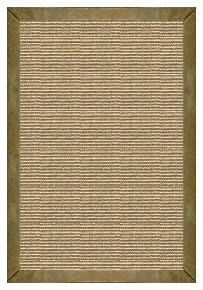 Area Rugs - Sustainable Lifestyles Bone Sisal Rug With Sage Leather Border