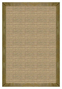 Area Rugs - Sustainable Lifestyles Bone Sisal Rug With Sage Leather Border 2