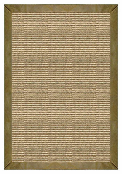 Area Rugs - Sustainable Lifestyles Bone Sisal Rug With Sage Leather Border