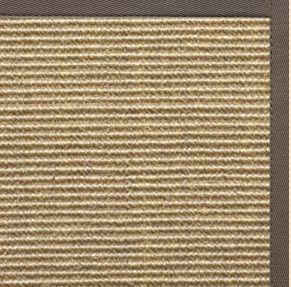 Bone Sisal Rug with Silver Shadow Cotton Border - Free Shipping