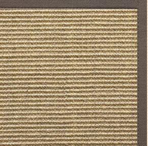 Bone Sisal Rug with Silver Shadow Cotton Border