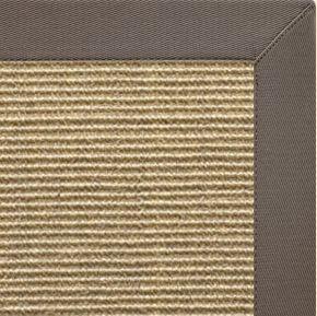 Bone Sisal Rug with Silver Shadow Cotton Border - Free Shipping