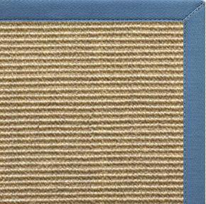 Bone Sisal Rug with Slate Blue Cotton Border - Free Shipping