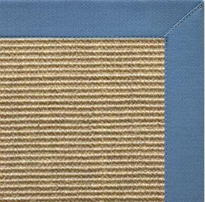 Bone Sisal Rug with Slate Blue Cotton Border - Free Shipping