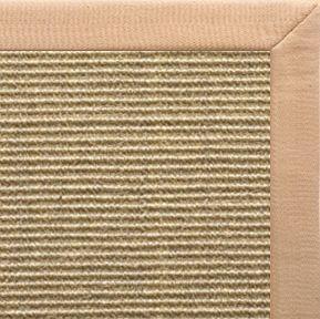 Bone Sisal Rug with Tan Linen Border - Free Shipping