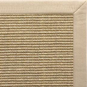 Bone Sisal Rug with Taupe Linen Border - Free Shipping