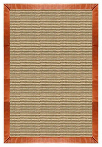 Area Rugs - Sustainable Lifestyles Bone Sisal Rug With Whiskey Leather Border 2