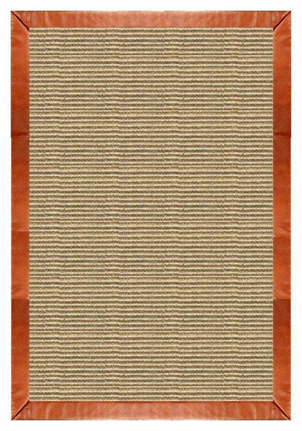 Bone Sisal Rug with Whiskey Leather Border alternate view