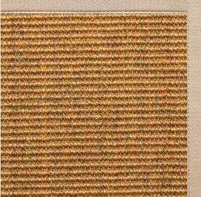 Cognac Sisal Rug with Alabastor Cotton Border - Free Shipping