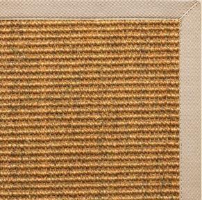 Cognac Sisal Rug with Alabastor Cotton Border - Free Shipping