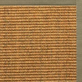 Cognac Sisal Rug with Basil Green Cotton Border - Free Shipping