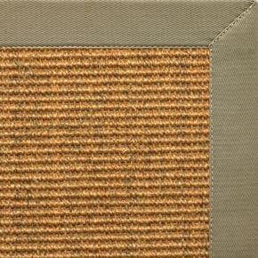 Cognac Sisal Rug with Basil Green Cotton Border - Free Shipping