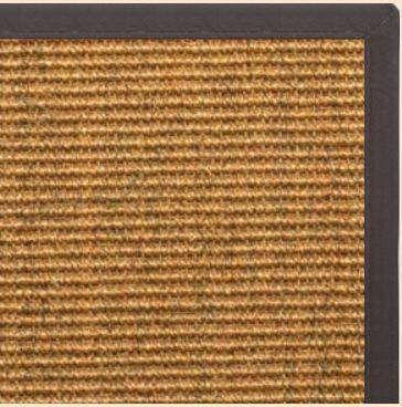 Cognac Sisal Rug with Black Canvas Border - Free Shipping