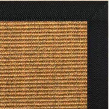 Cognac Sisal Rug with Black Canvas Border - Free Shipping