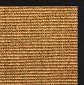 Cognac Sisal Rug with Black Onyx Cotton Border - Free Shipping