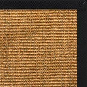 Cognac Sisal Rug with Black Onyx Cotton Border - Free Shipping