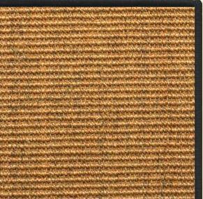 Cognac Sisal Rug with Black Serged Border - Free Shipping