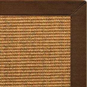 Cognac Sisal Rug with Bronze Cotton Border - Free Shipping