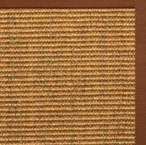 Cognac Sisal Rug with Burnt Sienna Cotton Border - Free Shipping