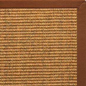 Cognac Sisal Rug with Burnt Sienna Cotton Border - Free Shipping