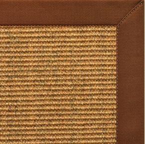 Cognac Sisal Rug with Burnt Sienna Cotton Border - Free Shipping