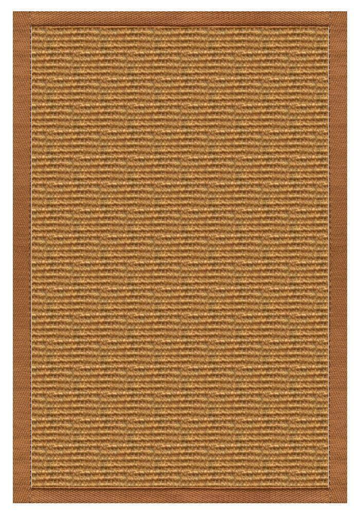 Area Rugs - Sustainable Lifestyles Cognac Sisal Rug With Caramel Cotton Border