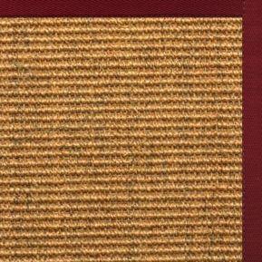 Cognac Sisal Rug with Cardinal Red Cotton Border - Free Shipping