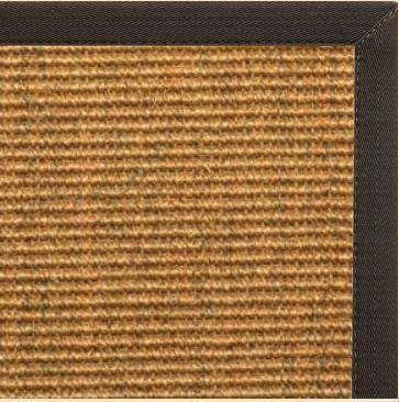 Cognac Sisal Rug with Chocolate Canvas Border - Free Shipping