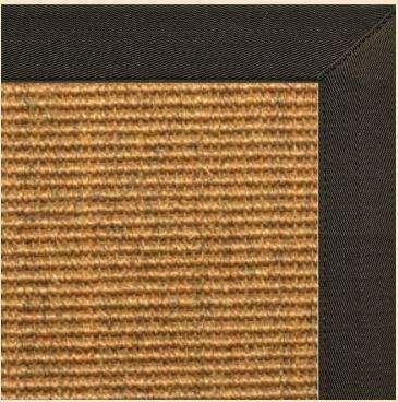 Cognac Sisal Rug with Chocolate Canvas Border - Free Shipping