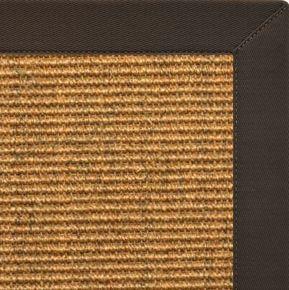 Cognac Sisal Rug with Chocolate Cotton Border - Free Shipping