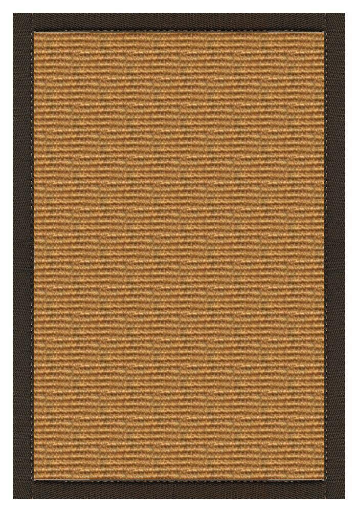 Area Rugs - Sustainable Lifestyles Cognac Sisal Rug With Chocolate Cotton Border