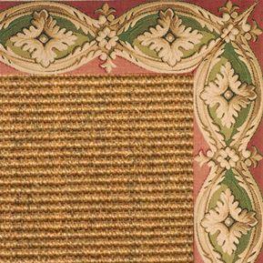 Cognac Sisal Rug with della tapestry Border - Free Shipping