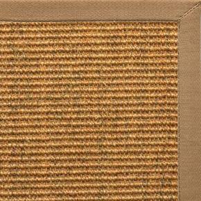 Cognac Sisal Rug with Granola Cotton Border - Free Shipping