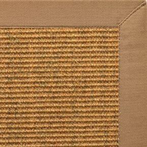 Cognac Sisal Rug with Granola Cotton Border - Free Shipping